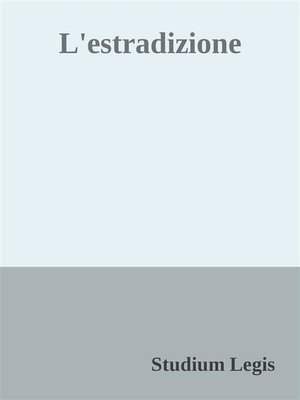 cover image of L'estradizione